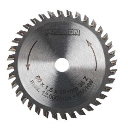 Proxxon 28732 - Disc debitor cu dinti din tungsten, 80mm, 36dinti pt modelism/hobby/miniatura 